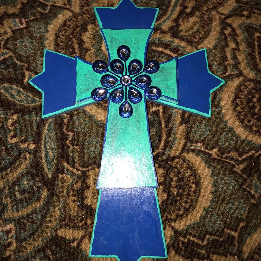 Wall decor large wooden cross decorated beautiful